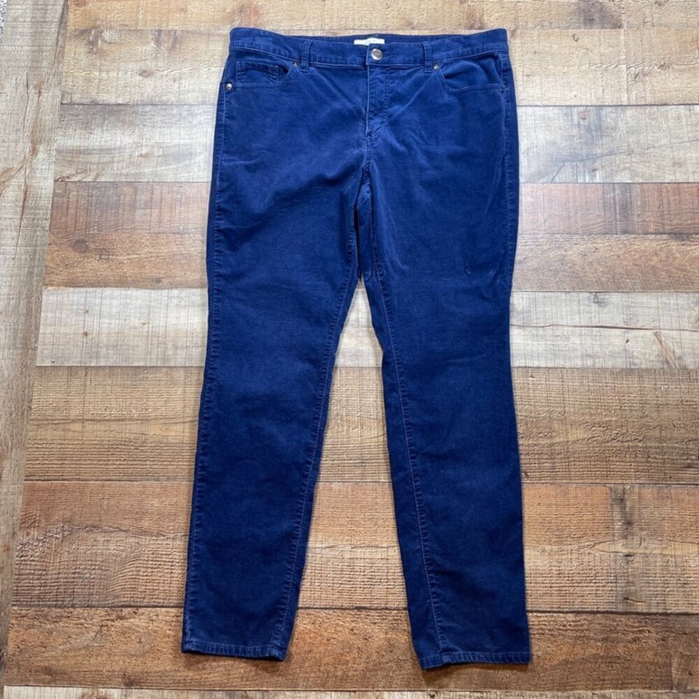 LOFT Blue Modern Velvety Skinny Pants size 12P